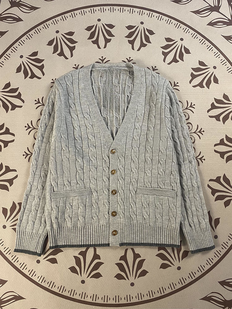 Women's embroidered V-neck button cardigan sweater coat(HOT)