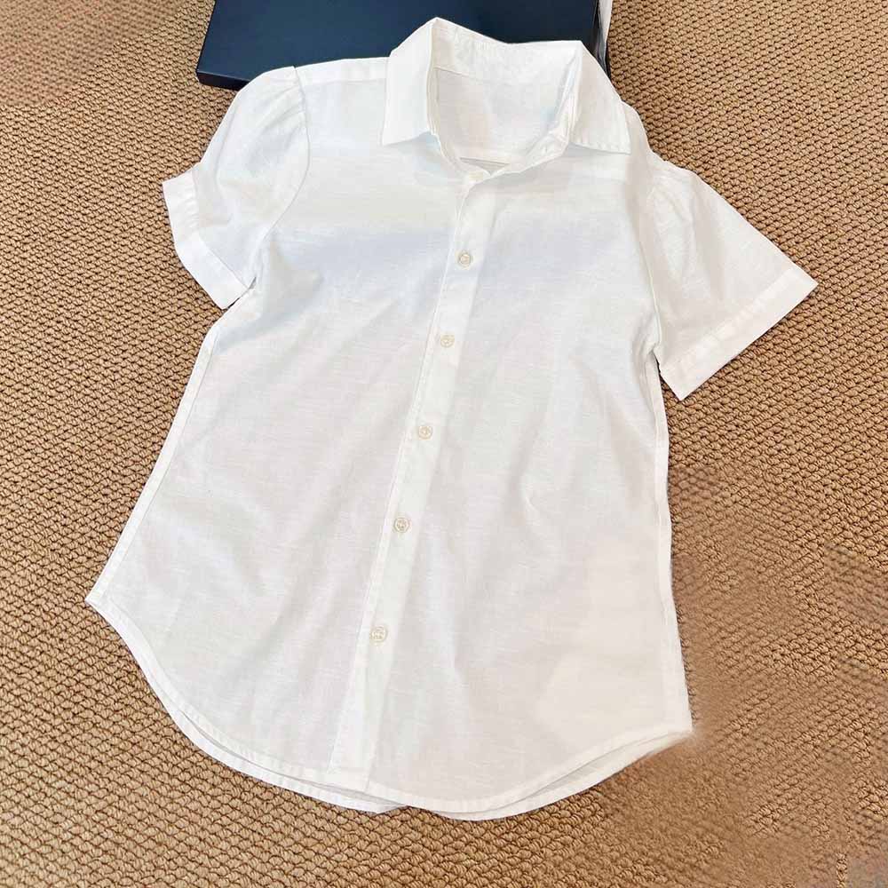 Women's new fashion casual cotton and linen short-sleeved shirt