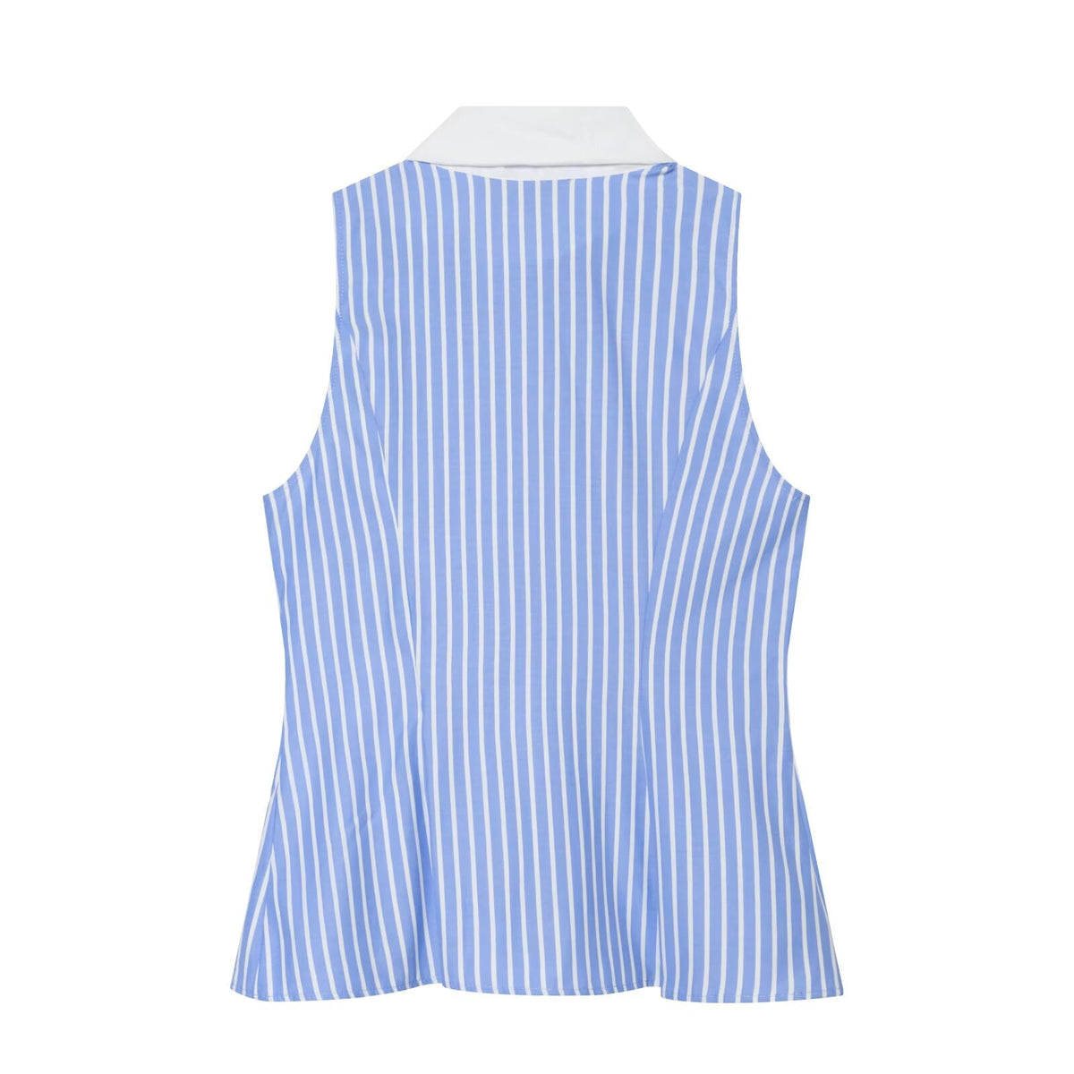 Women's bow decoration striped sleeveless shirt