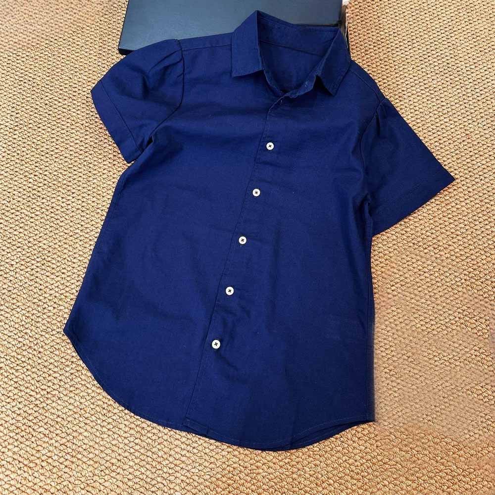 Women's new fashion casual cotton and linen short-sleeved shirt