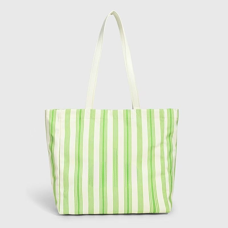 #228 Women's new Joker large capacity striped shoulder handbag