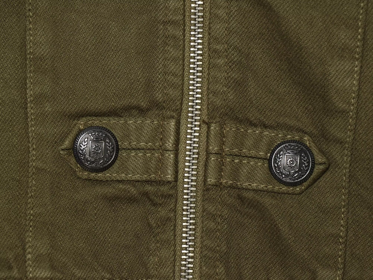 Women's standing collar short straight denim jacket