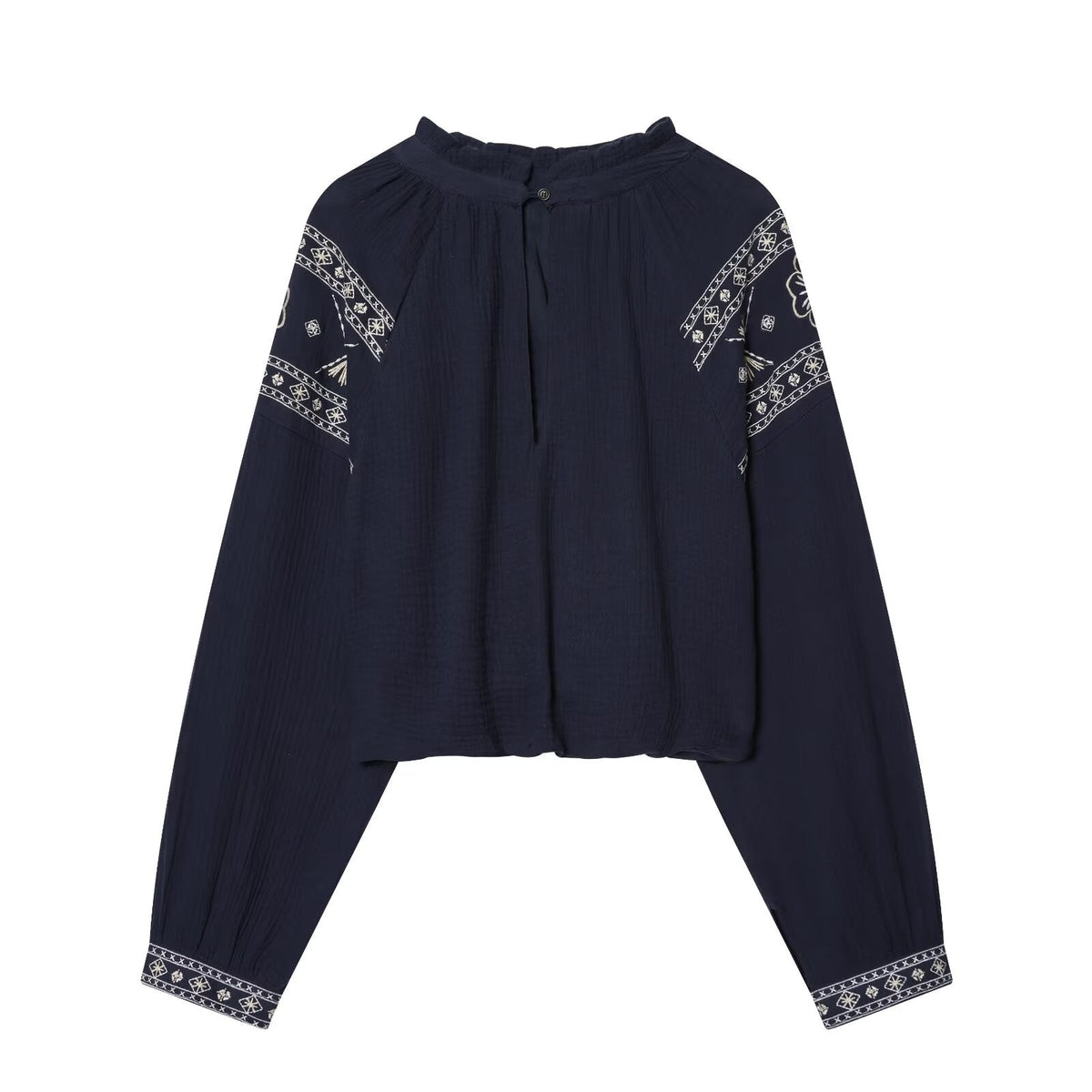 Women's embroidered decorative puffy shirt