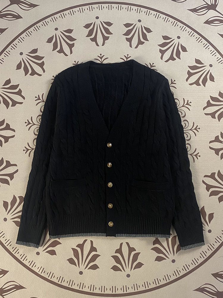 Women's embroidered V-neck button cardigan sweater coat（HOT）