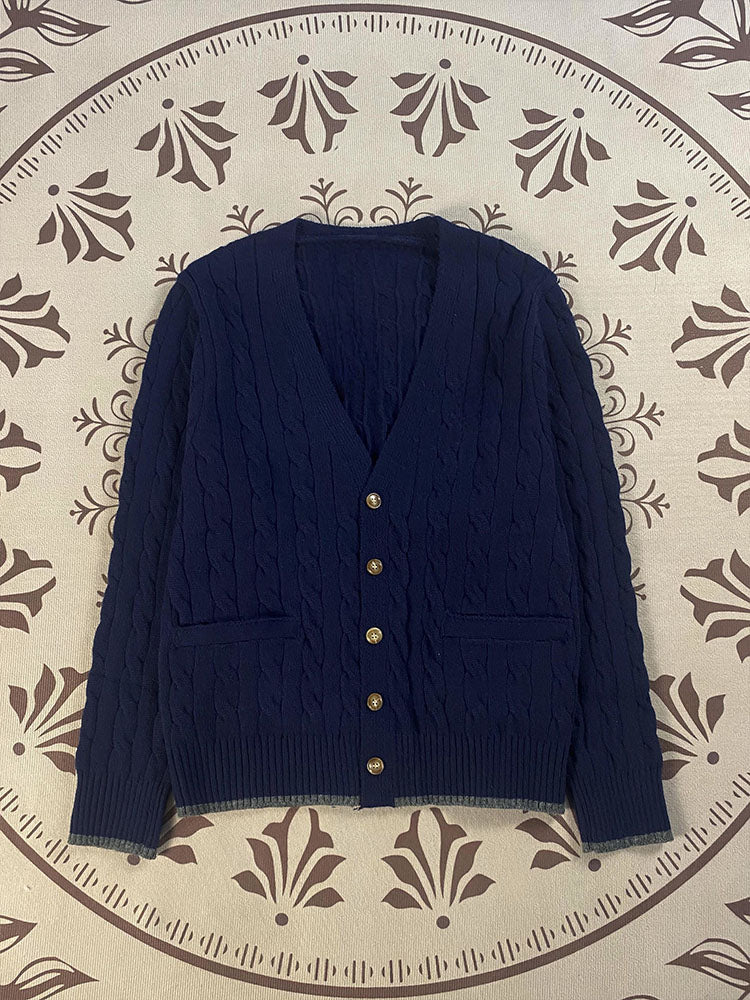 Women's embroidered V-neck button cardigan sweater coat（HOT）