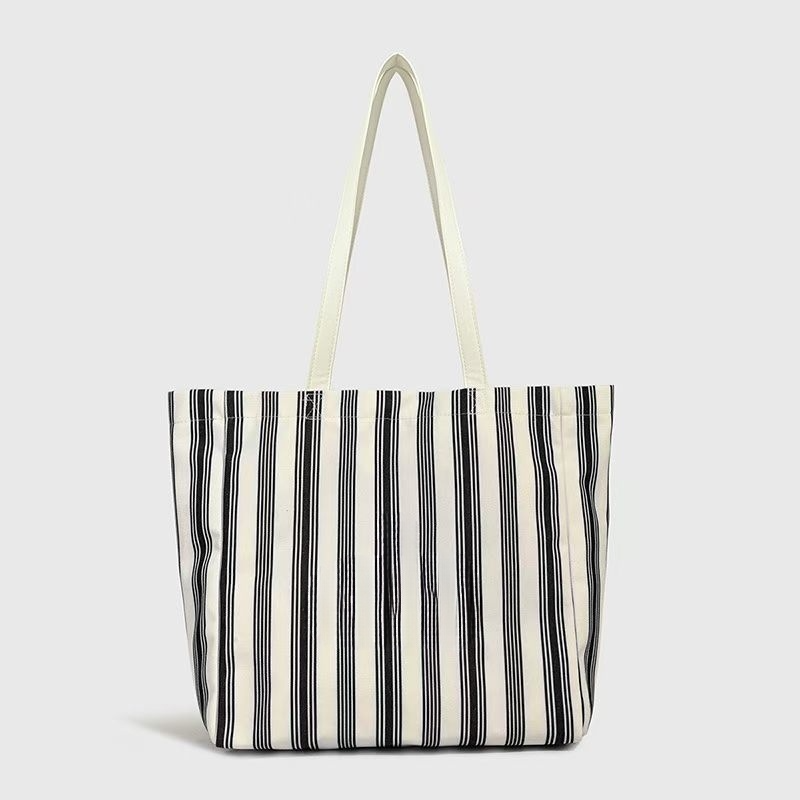 #228 Women's new Joker large capacity striped shoulder handbag