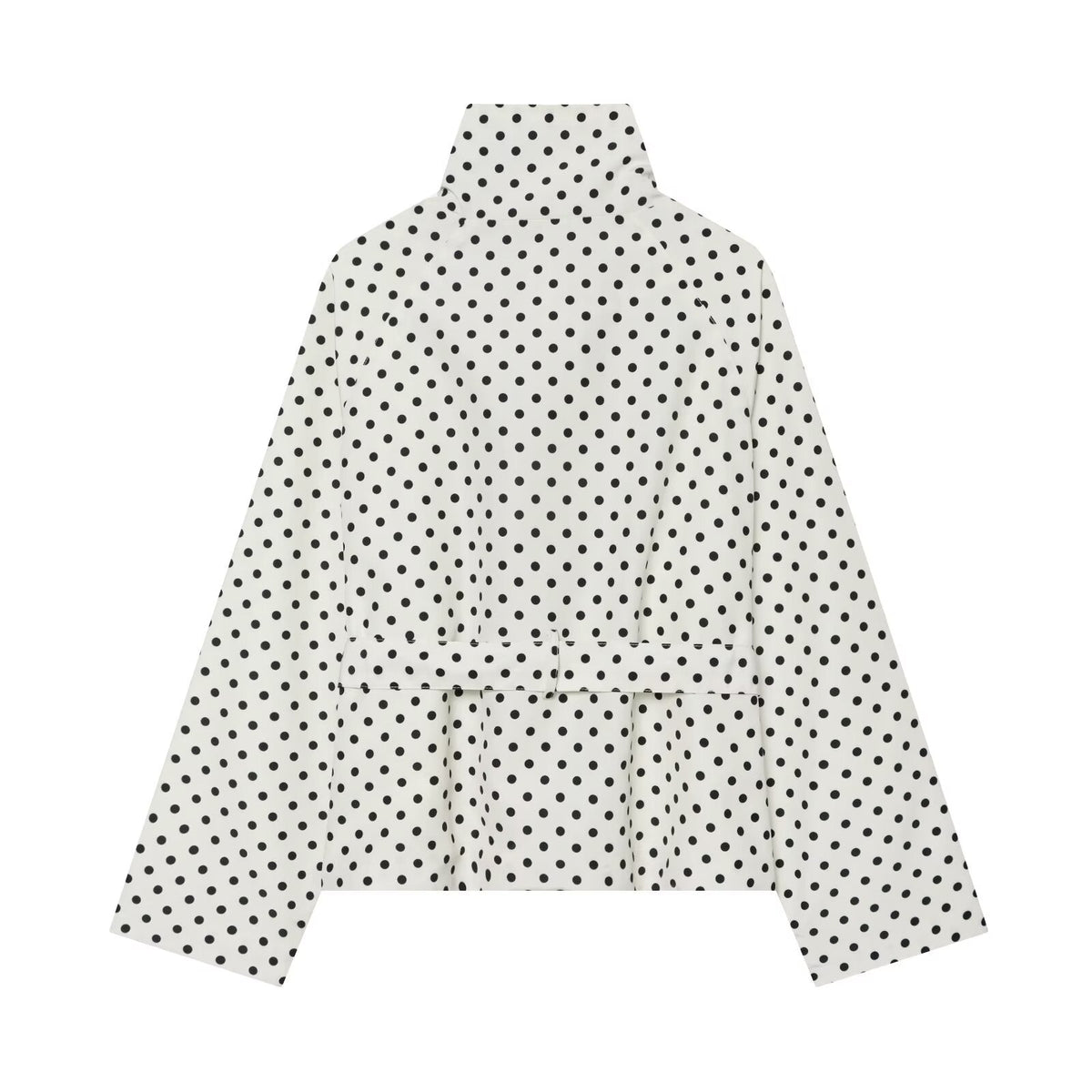 Women's With Belt stand collar polka dot trench coat
