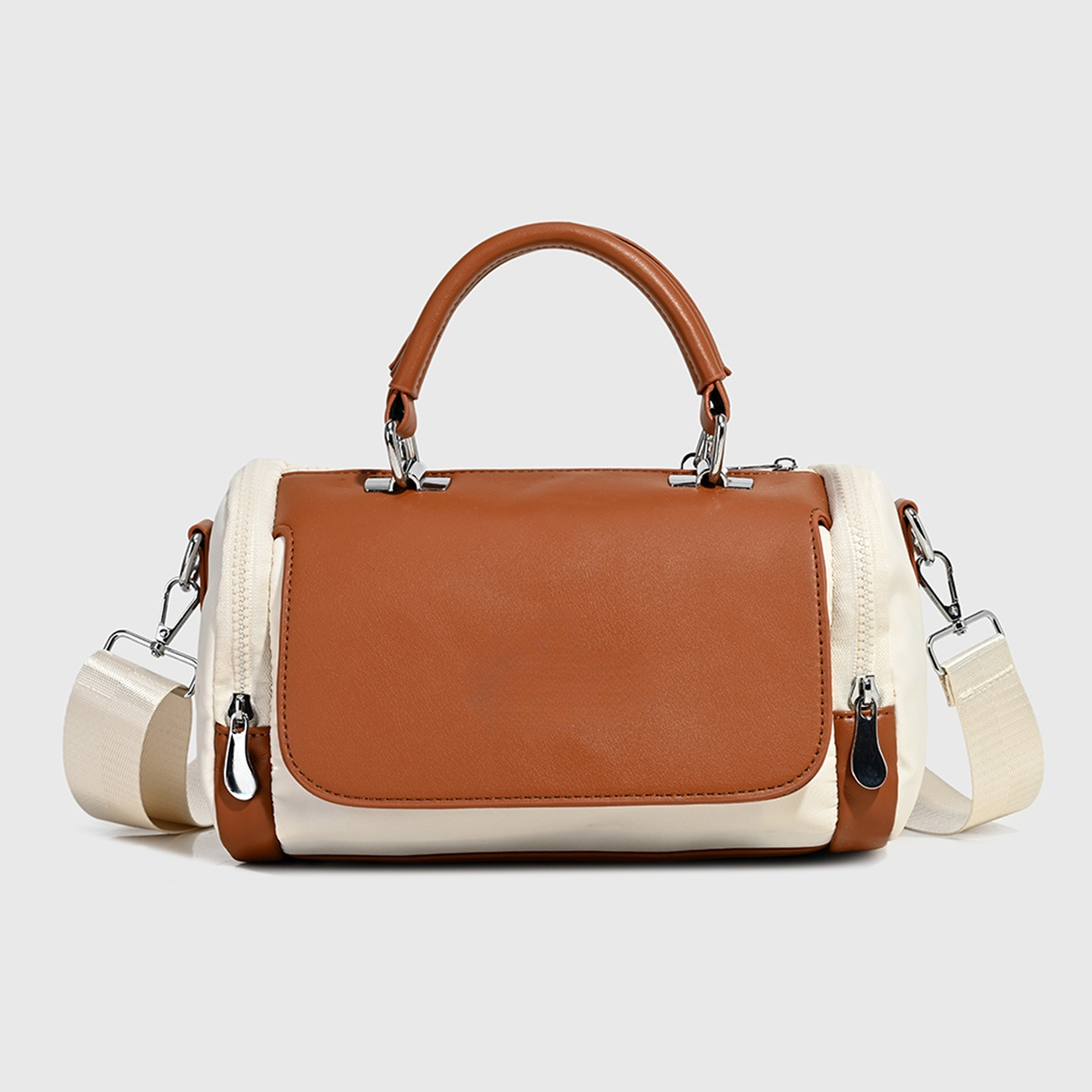 #119 Women's new casual fashion contrast large-capacity portable messenger bag