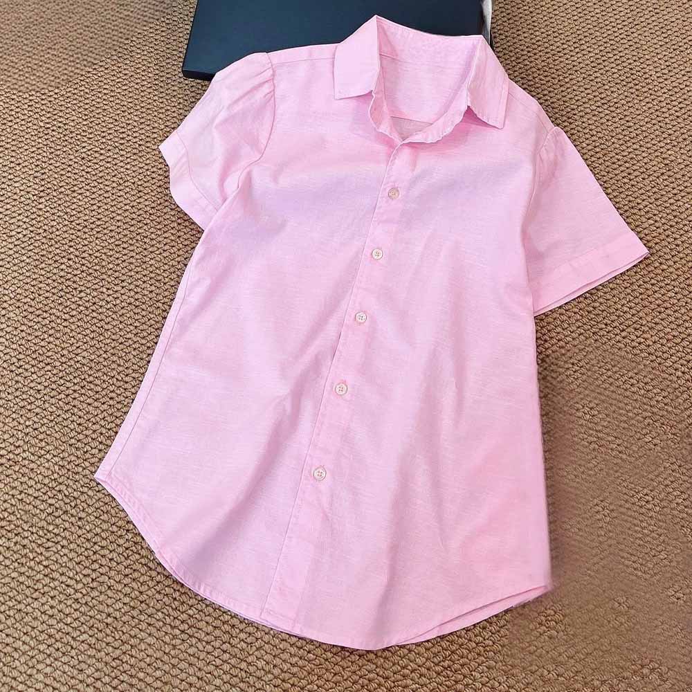 Women's new fashion casual cotton and linen short-sleeved shirt