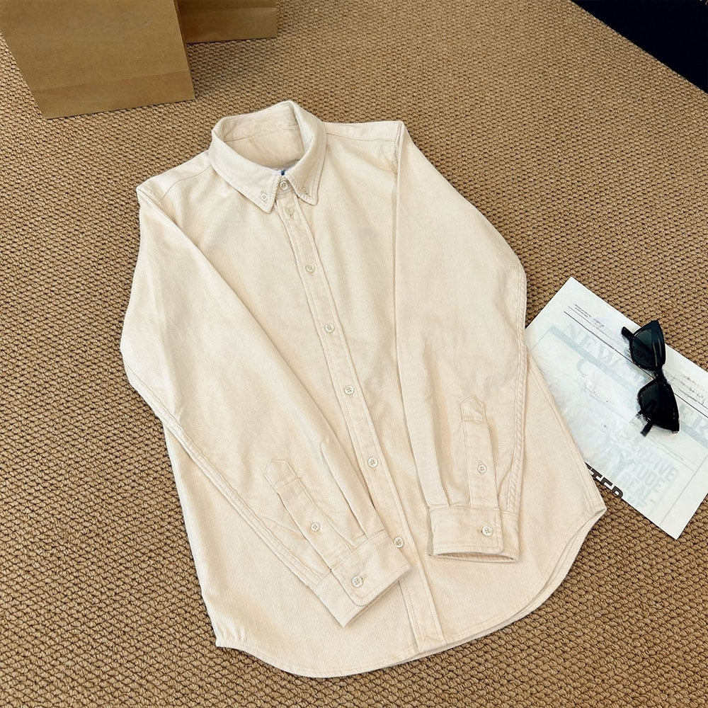 Women's new fashion Joker embroidered corduroy shirt