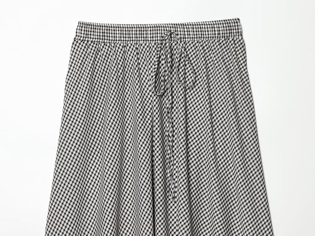 Women's casual plaid MIDI skirt