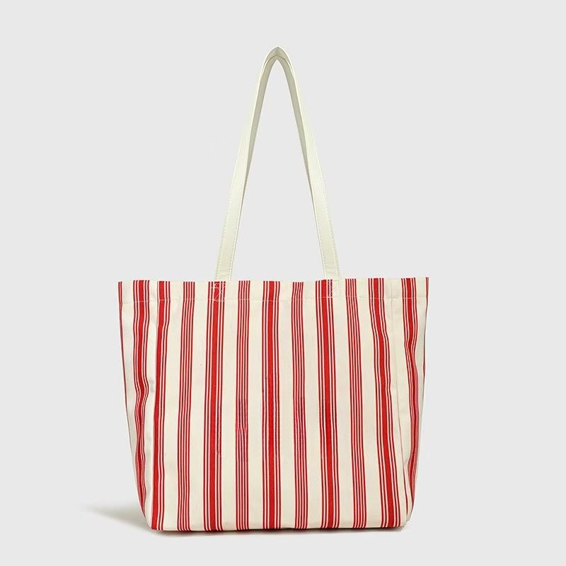 #228 Women's new Joker large capacity striped shoulder handbag