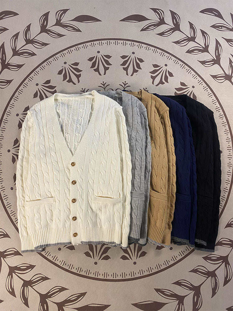Women's embroidered V-neck button cardigan sweater coat（HOT）