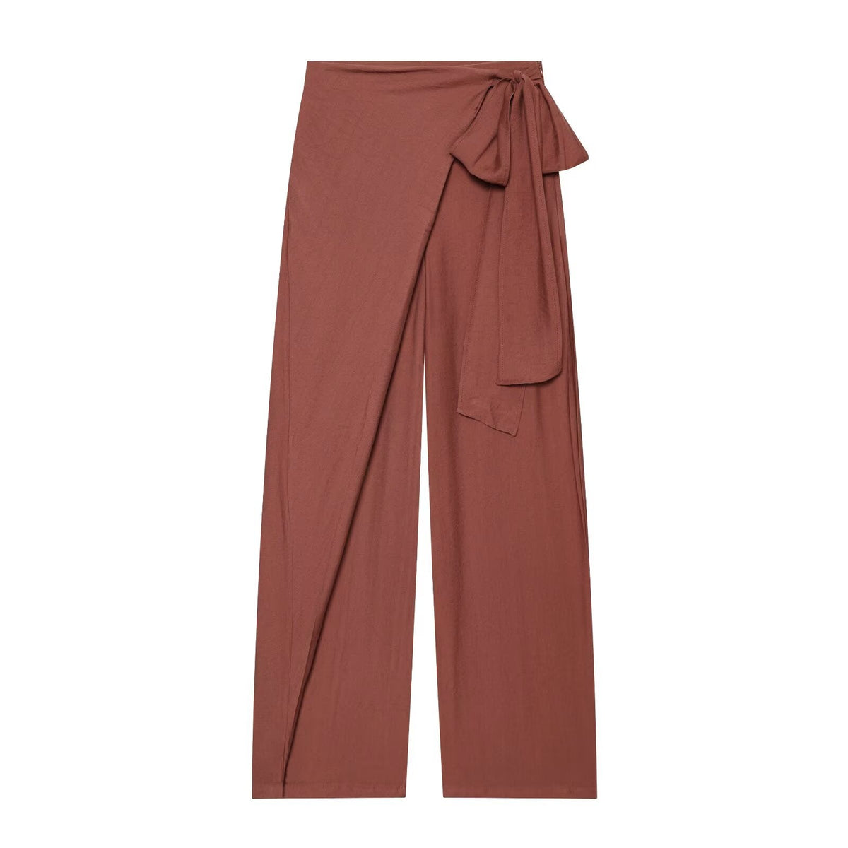suit Women's 2 pieces bow decoration Wrapping style pants + Hanging neck top