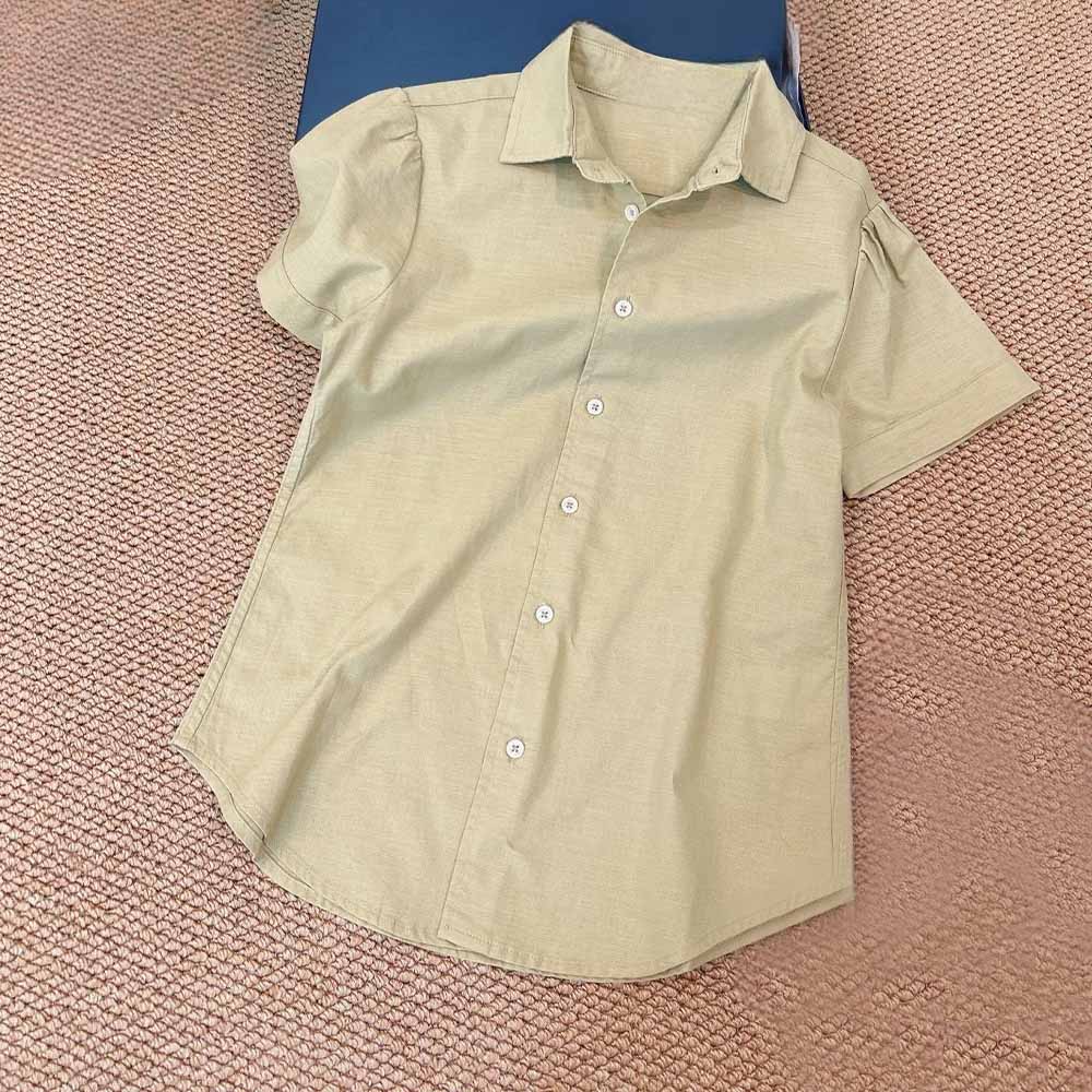 Women's new fashion casual cotton and linen short-sleeved shirt